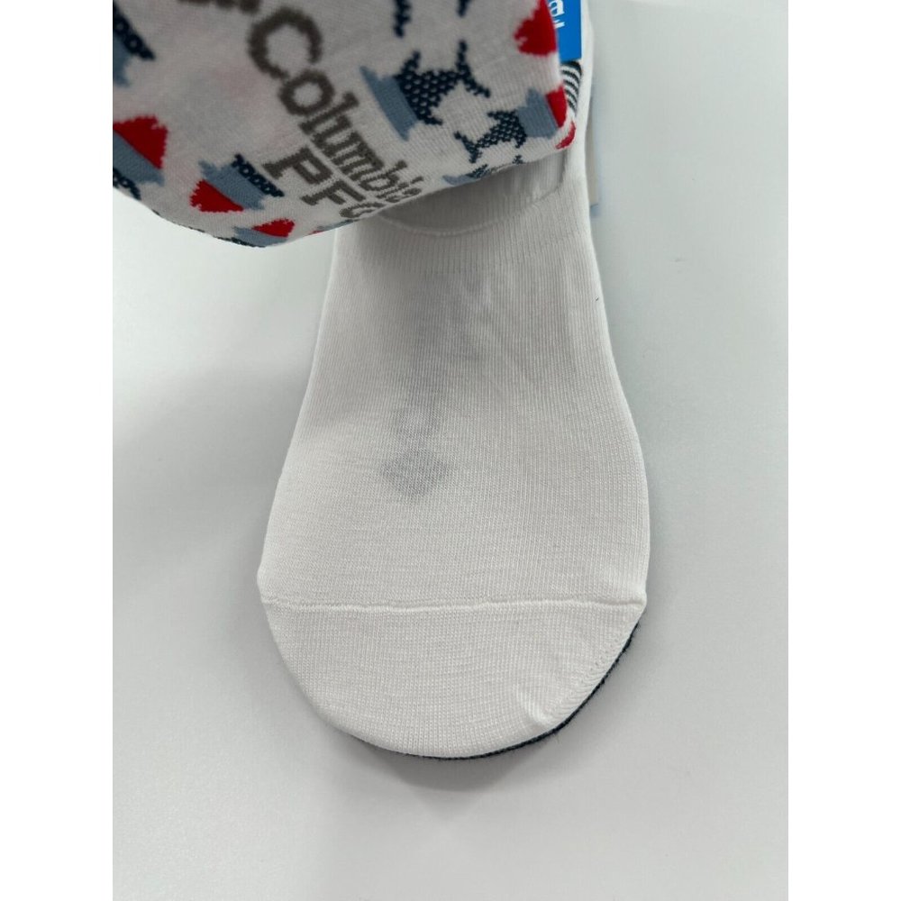 Columbia Men's PFG Patriot Liner Sock No-Show 3 Pair sz 6-12 Fish Red/White/Blue - Picture 2 of 4